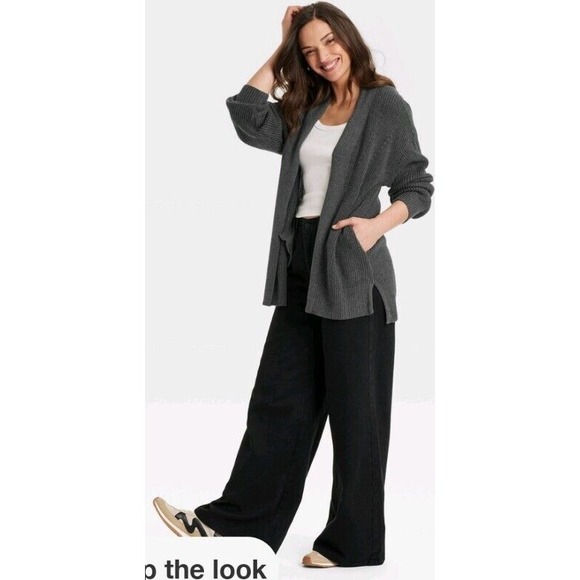 Universal Thread Gray Knit Open Cardigan Sweater Pockets Warm Plus Size XS NWT‎ - Picture 2 of 11